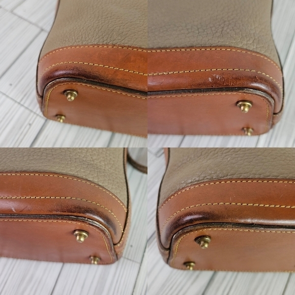 Dooney & Bourke Vintage Pebbled Leather Hobo Bag in Taupe and British Tan - Picture 14 of 14